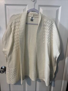 Old Navy Ivory Open Cable & Textured Knit Cardigan